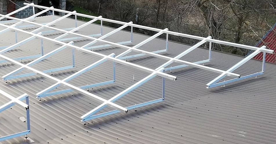 konstrukcja na dach płaski trójkąty Polska Energia
