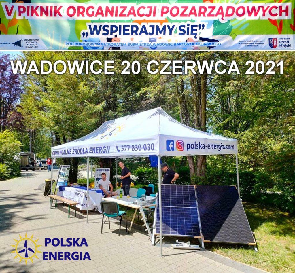 Firma fotowoltaiczna Polska Energia podczas V Pikniku Organizacji Pozarządowych w Wadowicach