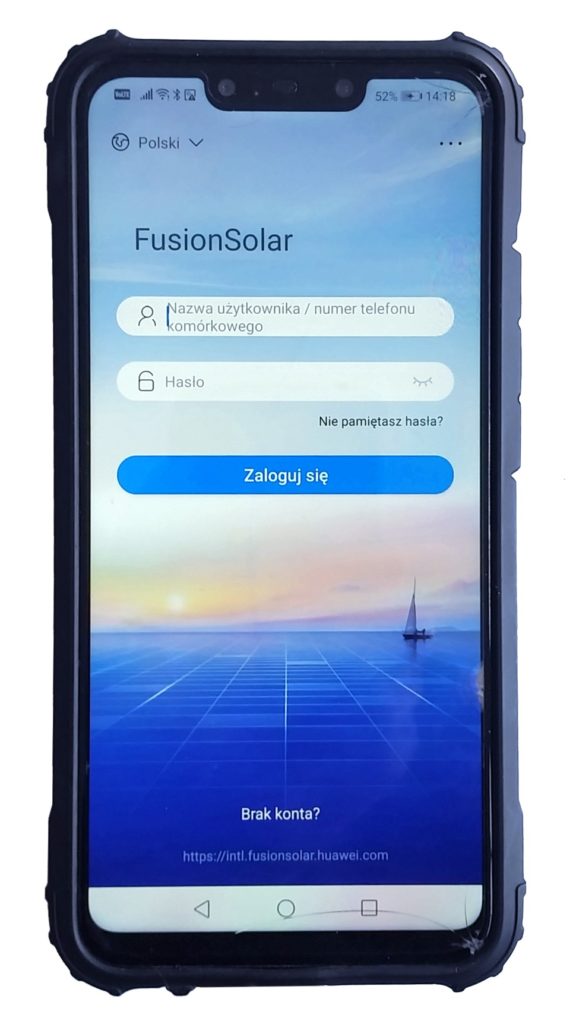 Aplikacja Fusionsolar na smartfona
